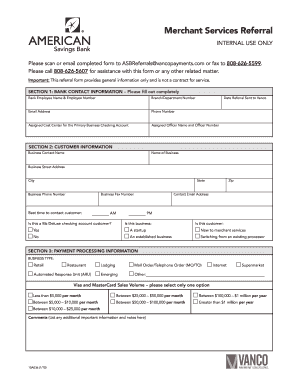 Merchant Services Referral Form