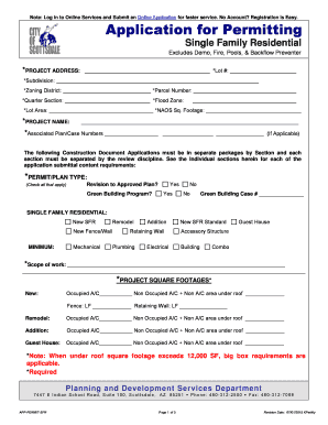 Single Family Residential Permit Application