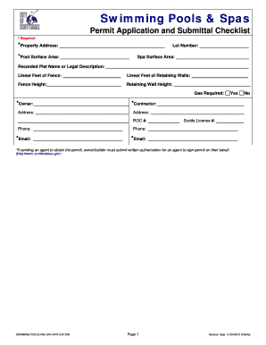 Arizona Swimming Pool Permit Application
