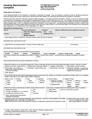 HUD Housing Discrimination Complaint Form