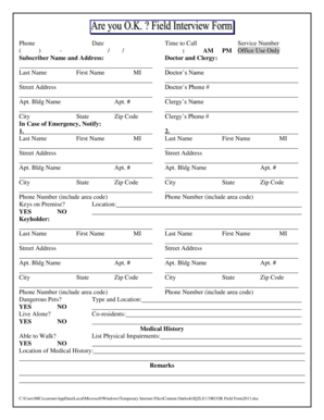 RUOK Field Form