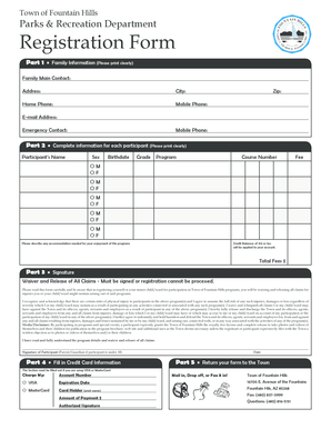 Town of Fountain Hills Registration Form