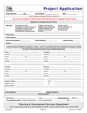 Scottsdale Project Application Form