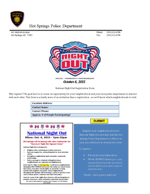 National Night Out Registration Form