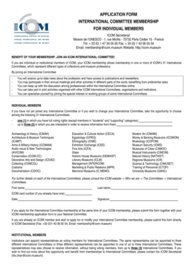 International Committee Membership Application Form