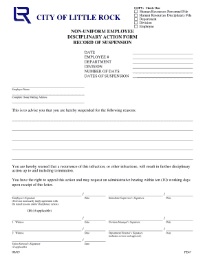Human Resources Disciplinary Action Form