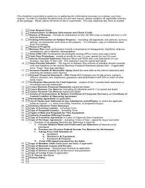 SBA Client Checklist