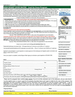 California Cash for Grass Rebate Application