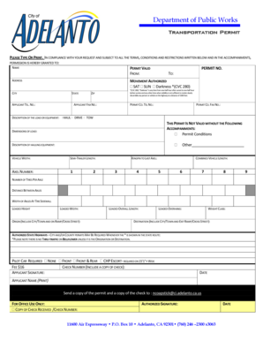 California Transportation Permit