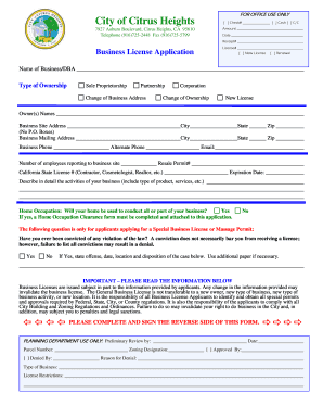 Business License Application