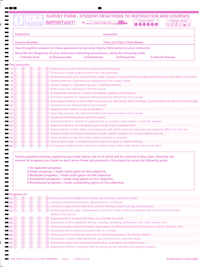 Student Course Evaluation Form
