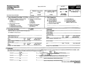 California Campaign Statement Form 460