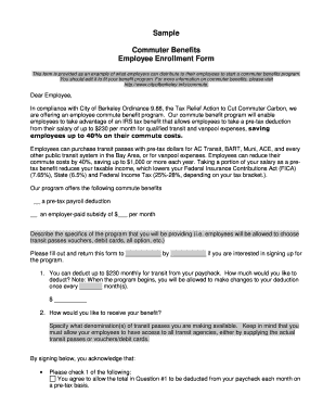 Commuter Benefits Employee Enrollment Form