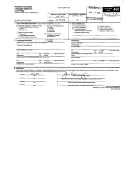 California Campaign Disclosure Statement Form 460