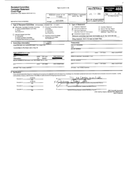 FPPC Form 460 Campaign Statement