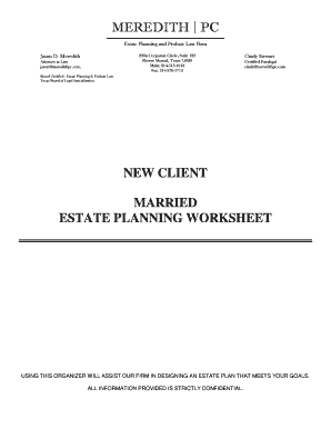 Estate Planning Worksheet