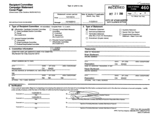 California Campaign Statement Form 460