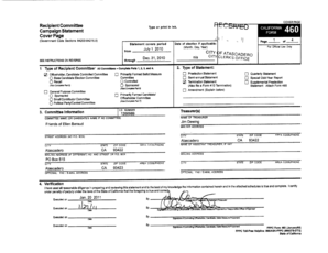 California Campaign Statement Form 460