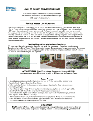 Lawn to Garden Conversion Rebate Application