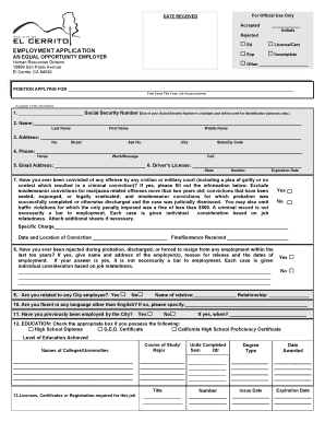 Employment Application Form