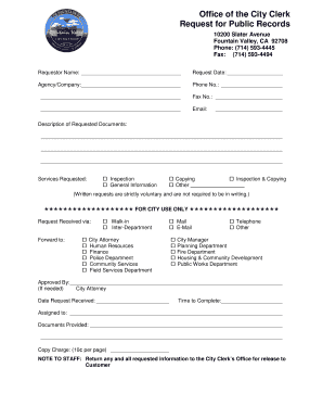 Request for Public Records