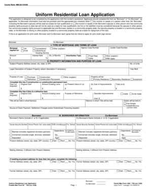Uniform Residential Loan Application