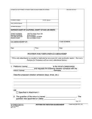 Petition for Visitation Guardianship