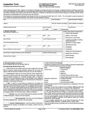 HUD-52580-A Inspection Form