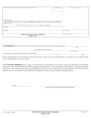 Order for Publication of Summons