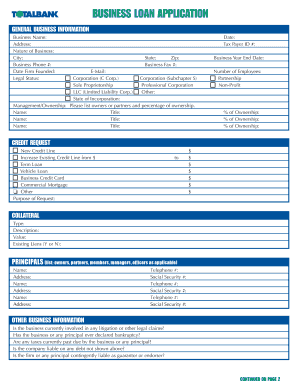 Business Loan Application