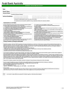 Account Operating Authority Form