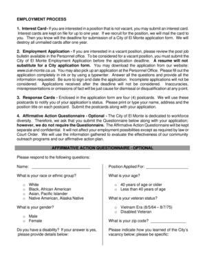 City of El Monte Employment Application