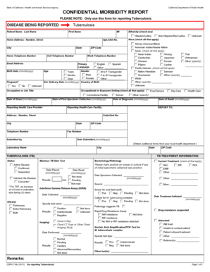 California Tuberculosis Morbidity Report