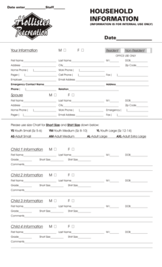 Hollister Household Information Form