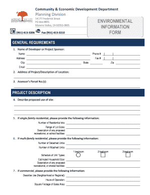 California Environmental Information Form