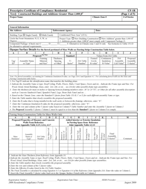 Prescriptive Certificate of Compliance Residential CF-1R