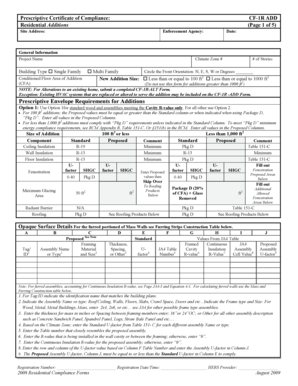 Prescriptive Certificate of Compliance for Residential Additions