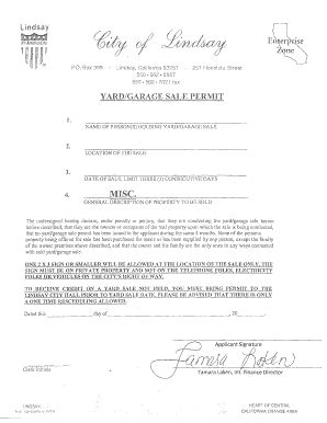 Yard/Garage Sale Permit