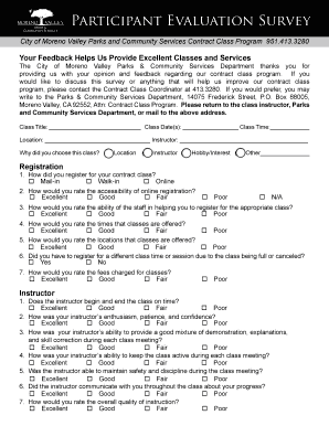 Participant Evaluation Survey
