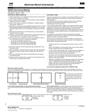 Trade Show Electrical Order Form