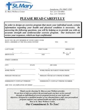 Wellness Appraisal Questionnaire