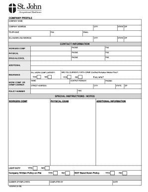 Workers Compensation Carrier Information Form