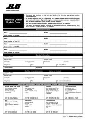 JLG Machine Ownership Update Form