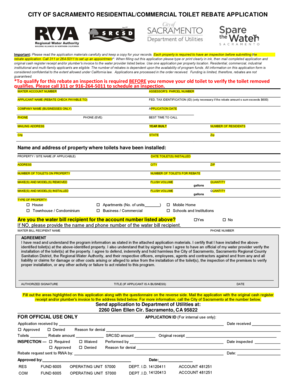 City of Sacramento Toilet Rebate Application
