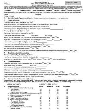 Riverside County Consolidated Plan Needs Assessment Survey