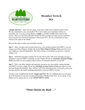 Harvesters Federal Credit Union Switch Kit