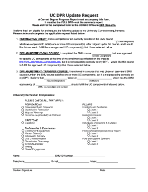 UC DPR Update Request Form