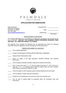 APPLICATION FOR ANNEXATION - cityofpalmdale