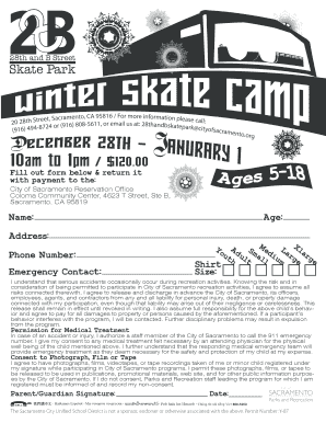 City of Sacramento Recreation Activity Waiver