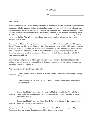 Medicare Physical Therapy Benefit Notice